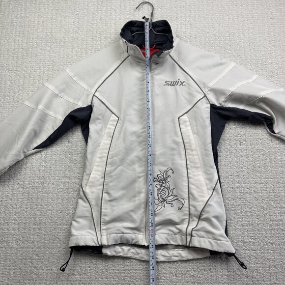 SWIX Ultralight Windbreaker Jacket Wom XS Full Zip Lightweight Floral Embroidery - Picture 9 of 16